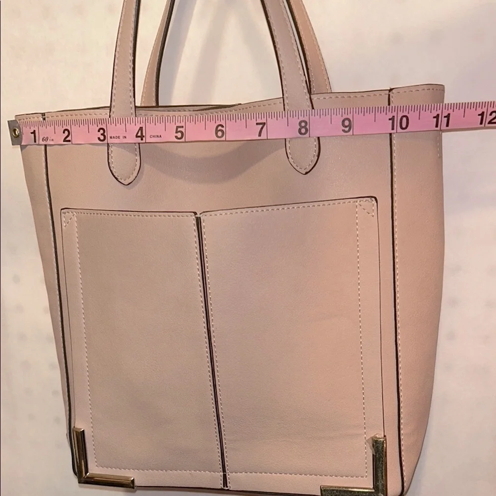 Steve Madden - Mini Cori Tote Faux Blush Pink Leather & Faux Pink Suede Interior
